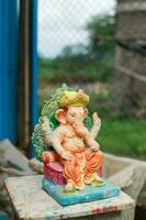 indiano signore Ganesha statua, idoli di signore ganesh per imminente Ganapati Festival nel India. foto