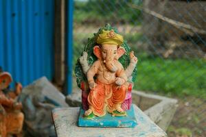 indiano signore Ganesha statua, idoli di signore ganesh per imminente Ganapati Festival nel India. foto