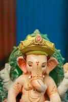 indiano signore Ganesha statua, idoli di signore ganesh per imminente Ganapati Festival nel India. foto