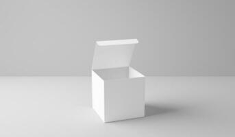 bianca scatola isolato su bianca sfondo. 3d interpretazione foto