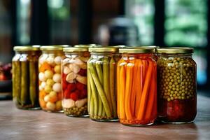 in scatola verdure nel il cucina tavolo cibo fotografia ai generato foto