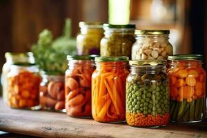 in scatola verdure nel il cucina tavolo cibo fotografia ai generato foto