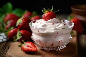 fragola Yogurt cibo fotografia ai generato foto