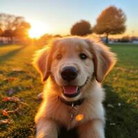 carino d'oro cucciolo ritratto foto