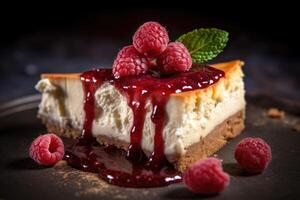 azione foto di torta di formaggio cibo fotografia ai generato