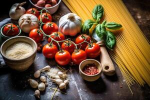 cucina nel il cucina cibo fotografia ai generato foto