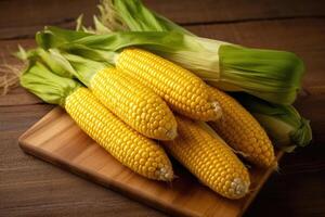 azione foto mini Mais nel cucina tavolo piatto posare ai generato