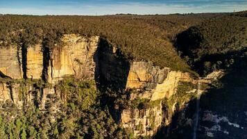 aereo foto di govetts salto blu montagne NSW Australia