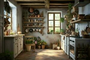 moderno cucina interno design nel appartamento o Casa con arredamento. lusso cucina casa scandinavo concetto di ai generato foto