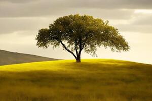 gratuito solitario albero. ai generato foto