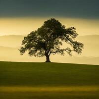 gratuito solitario albero. ai generato foto