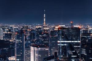 città di tokyo di notte vista dall'alto