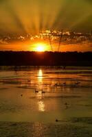 bellissimo tramonto Visualizza nel las pampa, argentina foto