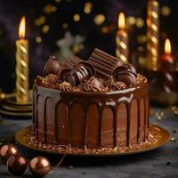 torta di compleanno al cioccolato foto