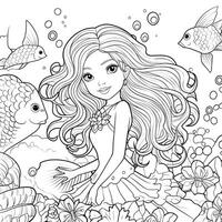 Disegni da colorare di sirene per bambini foto