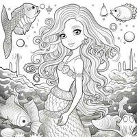 Disegni da colorare di sirene per bambini foto