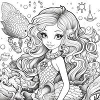 Disegni da colorare di sirene per bambini foto