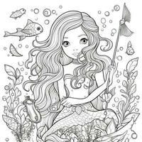 Disegni da colorare di sirene per bambini foto