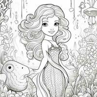 Disegni da colorare di sirene per bambini foto