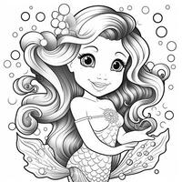 Disegni da colorare di sirene per bambini foto