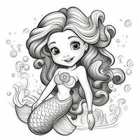 Disegni da colorare di sirene per bambini foto