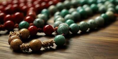ai generato. ai generativo. musulmano rosario spirituale classico Allah pregare simbolo. grafico arte foto