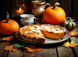 torta di zucca autunnale foto