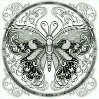 arte nouveau farfalla colorazione pagine foto
