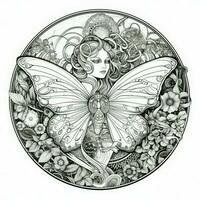 arte nouveau farfalla colorazione pagine foto
