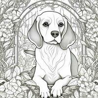 arte nouveau cane colorazione pagine foto