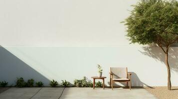 tavolo e sedie nel giardino ai generativo foto