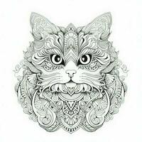gatto colorazione pagine esotico linea arte foto