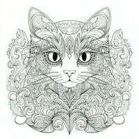 gatto colorazione pagine esotico linea arte foto