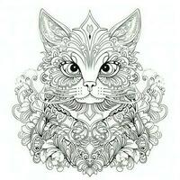 gatto colorazione pagine esotico Linea artistica foto