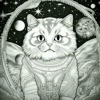 cosmico gatto colorazione pagina foto