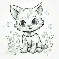 carino gatto colorazione pagine per bambini foto