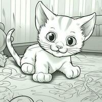 carino gatti colorazione pagine per bambini foto