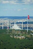 alto angolo Visualizza di camlica moschea nel Istanbul foto