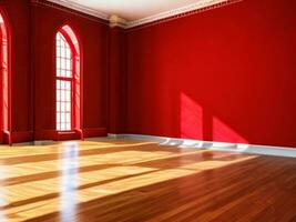 rosso camera, casa vita, parete. ai generativo foto