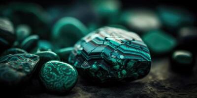 foto di il minerale pietra malachite avvicinamento, macro. generativo ai