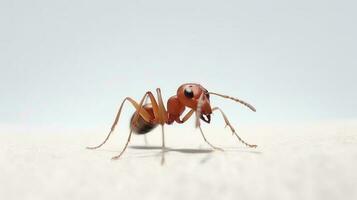 foto di un' argentino formica su bianca sfondo. generativo ai