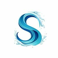 lettera S con onda acqua logo su il bianca sfondo foto