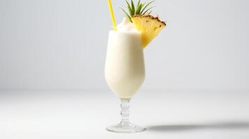 cibo fotografia di Pina colada con ananas pezzi isolato su bianca sfondo. generativo ai foto