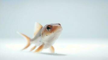 foto di un' coridora pesce gatto su bianca sfondo. generativo ai
