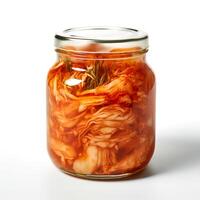 cibo fotografia di kimchi su vaso isolato su bianca sfondo. generativo ai foto