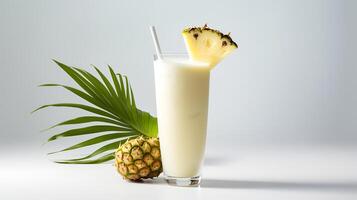 cibo fotografia di Pina colada con ananas pezzi isolato su bianca sfondo. generativo ai foto