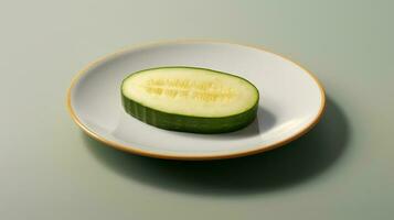 foto di zucchine affettato su piatto isolato su bianca sfondo