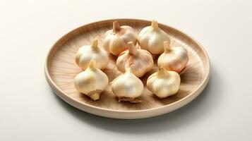 foto di garlics su minimalista piatto isolato su bianca sfondo