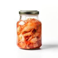 cibo fotografia di kimchi su vaso isolato su bianca sfondo. generativo ai foto