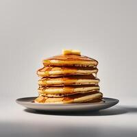 cibo fotografia di Pancakes su piatto isolato su bianca sfondo. generativo ai foto